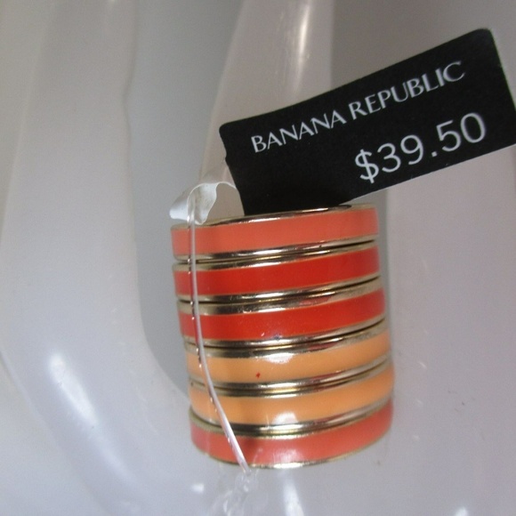 Banana Republic Peach Ombre Enamel Stackable RIng Sz 5 nwt 38 - Picture 3 of 4